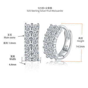 Boucles d'oreilles Ruizuan Pass Dia Tester, nouvelle mode, plaquées or, pour femmes, en moissanite EF - Product Image 2