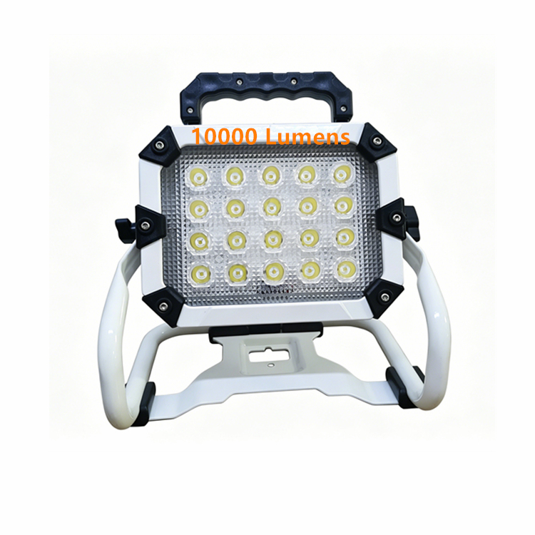 Brightest 100w 10000 Lumens Rechargeable Industrial LED Work Light IP65 for Site Rescue Firefighter Equipment Maintenance