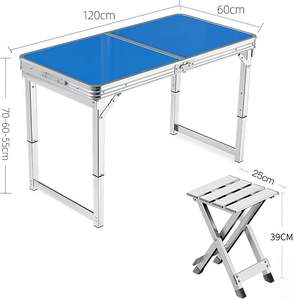 Mesa Plegable Portátil de Aleación de Aluminio para Acampar con Orificio para Sombrilla, para Comer al Aire Libre, Picnic, Piscina y Barbacoa - Muebles de Exterior - Product Image 3