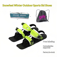 Mini-chaussures de ski épaissies résistantes à l'usure avec boucles métalliques, sangles réglables, en polyuréthane ABS, chaussures d'extérieur parent-enfant pour enfants