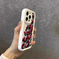 Coque de téléphone Ins Diamond Ice Rose adaptée à l'iPhone 15, coque souple pour iPhone 14 Promax, 13tpu
