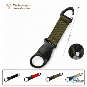 Sangle porte-bouteille en nylon noir avec mousqueton pour le camping et la randonnée en plein air, lot de 2 - Product Image 3