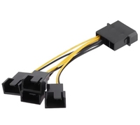 D-port Kipas Casing CPU Komputer Kabel Kipas 3Pin Kabel Daya 1 Hingga 4 Cara Kabel Ekstensi Adaptor Pembagi Daya Bagian Pendingin PC