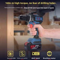 Perceuse électrique sans fil au lithium Dongcheng DCJZ20160 20V - Usage domestique, couple élevé, vitesse variable en continu avec garantie d'un an