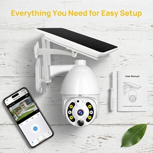 Cámara de Seguridad Solar Wifi de 3MP con Giro e Inclinación, Personalizada al por Mayor, Fabricación Propia OEM ODM, Bajo Precio, 16000mah, IP66 - Product Image 2