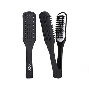 Peigne à <span class=keywords><strong>cheveux</strong></span> avec logo personnalisé, vente en gros, peigne à <span class=keywords><strong>cheveux</strong></span> avec pince, <span class=keywords><strong>brosse</strong></span> à lisser, démêler, <span class=keywords><strong>cheveux</strong></span> secs ou mouillés, bouclés, <span class=keywords><strong>fins</strong></span>, classique, noir et blanc - Product Image 1