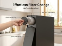 Purificador de Agua por Ósmosis Inversa Eléctrico Bajo Fregadero con Autolimpieza, Sistema RO Doméstico con Función de Agua con Gas y Filtrado de Agua