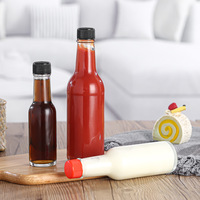 Bouteilles transparentes 100ml 150ml 5oz, étiquettes personnalisées, bouteille pour sauce chaude, e27