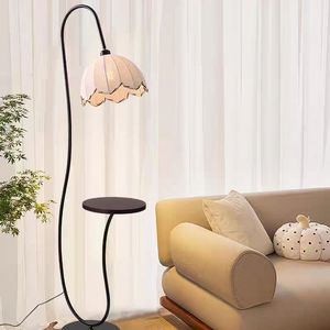 Lámpara de pie con mesa auxiliar, luz LED, decoración moderna y minimalista para sala de estar y dormitorio - Product Image 1