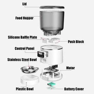 독특한 디자인의 인터랙티브 스테인리스 스틸 스마트 급식기, 강아지와 고양이를 위한 카메라 앱 제어 기능이 있는 자동 와이파이 급식기 - Product Image 4