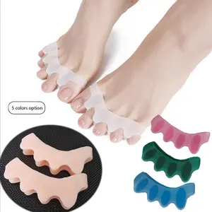 Grosir pemisah jari kaki silikon kualitas tinggi korektor pandangan jempol silikon dengan 5 warna