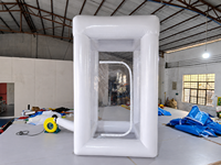 Cabine gonflable personnalisée en PVC blanc pour attraper l'argent, machine à attraper l'argent gonflable pour la promotion commerciale et les centres commerciaux 1