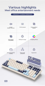 <span class=keywords><strong>Clavier</strong></span> de jeu mécanique sans fil FreeWolf K8, interrupteurs rouges/bleus remplaçables à chaud, rétroéclairé, <span class=keywords><strong>pour</strong></span> <span class=keywords><strong>PS4</strong></span>, PC, Win, Mac, <span class=keywords><strong>Gamer</strong></span> - Product Image 6