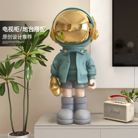 Statue d'astronaute en résine grandeur nature Figurine d'astronaute en fibre de verre Sculpture d'astronaute pour la décoration intérieure