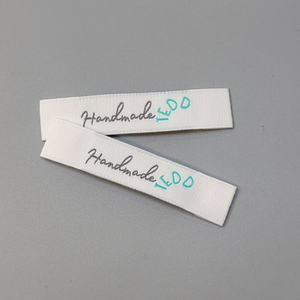 Tùy Chỉnh Quần Áo Logo End Gấp Cổ Tag Laser Cắt Mật Độ Cao Mềm May Dệt Nhãn - Product Image 1