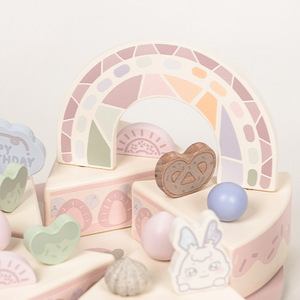 Set di giocattoli da cucina divertenti transfrontalieri per bambine MDF in legno finta gioco con taglio della torta decorazione regalo di compleanno - Product Image 5