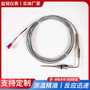 Salt Inscription K Type Armored Thermocouple 1/8 NPT Threaded Stainless Steel Temperature Probe WRNk-395 - Product Image 5