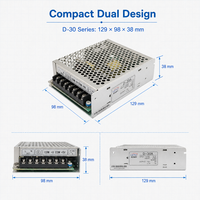 Alimentation électrique à double sortie série D-30 30W 5V 12V 5V 24V AC-DC SMPS pour instrumentation de contrôle industriel