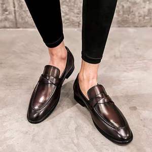 Zapatos <span class=keywords><strong>de</strong></span> Vestir Casuales para Hombre, <span class=keywords><strong>de</strong></span> Cuero Genuino, Estilo Británico, con Suela Gruesa, Punta en Pico, Antideslizantes y Transpirables - Product Image 5