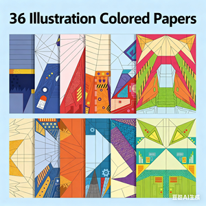 Origami Set di aeroplani per bambini fatti a mano fai da te 3D a colori Origami ragazzi non c' è bisogno di tagliare aeroplani di carta arcobaleno all'aperto - Product Image 3