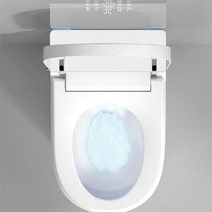 WC intelligent haut de gamme en céramique électrique allongé avec capteur de pied, télécommande, siège chauffant et fonction autonettoyante - Product Image 5