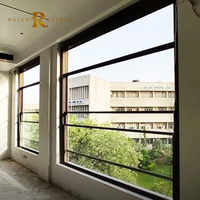 Ventanas de elevación automática modernas Ventanas de guillotina de vidrio de elevación deslizante automática vertical eléctrica de aluminio con sensor meteorológico