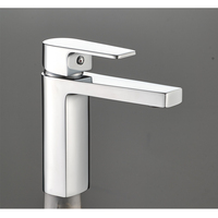 Robinet de lavabo commercial Momali, mitigeur de salle de bain monotrou en laiton massif, eau chaude et froide, à poignée unique, avec contrôle du débit