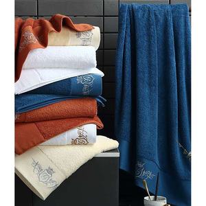 Toallas de baño de algodón peinado, toallitas de baño de algodón puro con patrón de agua, precio de hotel, egipcio - Product Image 1