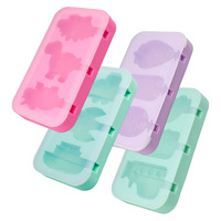 Moule à glaçons et à bâtonnets de crème glacée en silicone jetable en forme de dinosaure, couleur violette, pour les friandises maison