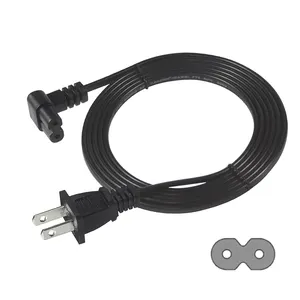 Free Sample 125V High Quality American NISPT-2 2*0.824mm2 Cable US Plug 2 Pin IEC C7 AC Power Cords