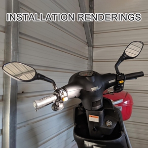 Par de espejos <span class=keywords><strong>retrovisores</strong></span> negros de 8mm para motocicleta <span class=keywords><strong>ciclomotor</strong></span> GY6 50cc 125 150 250 - Product Image 6