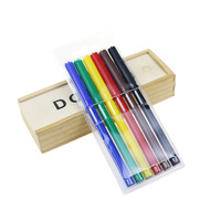 Ensemble de stylos aquarelle professionnels BECOL, 6 couleurs, pointe feutre non toxique, écologique, marqueur de dessin pour étudiants, stylo pour enfants