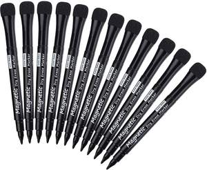 Marcadores de Punta Fina para Pizarra Blanca, Magnéticos, de Baja Olor y No Tóxicos, con Pincel - Product Image 1