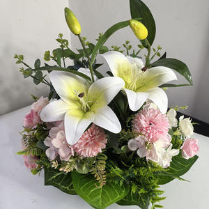 Centre de table de mariage et décoration de maison en fleurs artificielles en soie, mélange de tournesols, lys, roses et hortensias roses, très demandé - Product Image 6