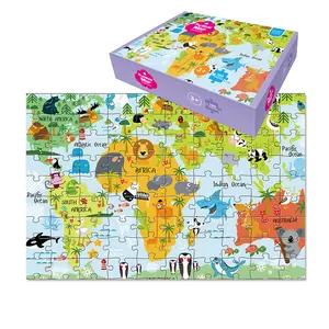 Çocuklar için eğitici oyun 180 adet büyük parça dünya haritası bulmaca