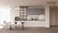 Meubles de cuisine modulaires sur mesure, écologiques, ignifuges, avec cave à vin, tiroir, panier, robinet en verre – Fabricant chinois WISION certifié