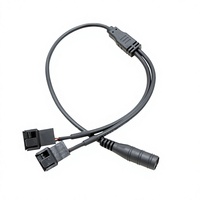 Cable de ventilador para caja de ordenador de cobre sin oxígeno de 4 pines DC5521, adaptador de corriente de 12V, cable de extensión de uno a dos