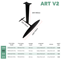 Axis Foils ART V2 999 Carbone Aile Avant Downwind/SUP/FoilDrive (FD)/windsurf/wake ou Kite Surfing Hydrofoil 1038cm² 9kg Noir