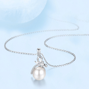 Vente en gros sur mesure S925 Collier de perles en argent Sterling pour femmes Chaîne de clavicule en zircon avec nœud de luxe - Product Image 1