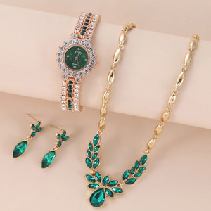 Emerald <strong>Set</strong> Sparkling Rhinestone <strong>Watch</strong> Star Sky Dial <strong>Watch</strong>+Eardrop+Chain 3pcs/<strong>set</strong> <strong>Watch</strong> Women's <strong>Set</strong> - Product Image 1