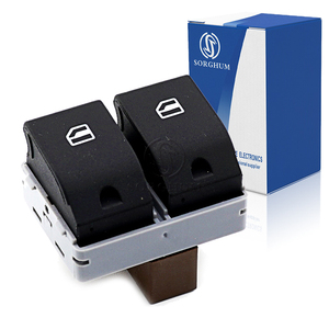 Sorghum 6Q0959858 <span class=keywords><strong>Interruptor</strong></span> de botón de ventana eléctrica doble delantero derecho compatible con Seat Ibiza Cordoba VW <span class=keywords><strong>Polo</strong></span> - Product Image 1