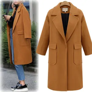 Women Winter Coats 2023 Abrigos Elegantes Para Mujer Women Winter Jacket Long Casual Woolen Coat Lapel Large Long Coats