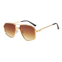 Lunettes de soleil rétro personnalisées de style européen et américain à double pont, protection UV400, monture complète, pour la conduite, polygonales, pour l'extérieur