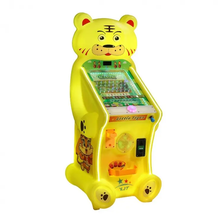 New Cute Rainbow Automatic Coin Scan Operated Skee Pinball Arcade Game Machine with 14mm Ball for Children Kids