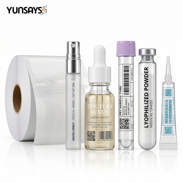 YUNSAYS VP 550 Compatible Industrial Use Waterproof Waterbased Glue Single Sided Adhesive 36mic Inkjet Semi Clear PET Film Label