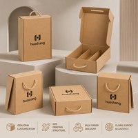 Individuell Bedruckte Wellpappe-Versandbox mit Ausgestanztem Griff, Matt Laminiert für Versand und Verpackung