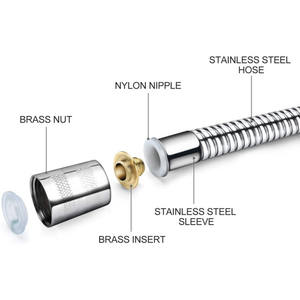 Modern tasarım paslanmaz çelik örme duş hortumu pirinç somun plastik malzeme sıhhi tesisat kategorisi ile esnek Pull-Out - Product Image 4