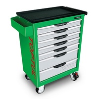 Carrito de Herramientas TOPTUL GCAJ0012 con 7 Cajones - Juego de Herramientas Mecánicas de 227 Piezas (SERIE PRO-LINE) VERDE