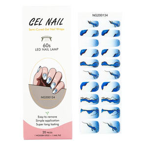 Pegatinas de Gel UV de estilo francés de calidad de salón, nuevas envolturas de uñas de Gel semicurado, descuento a granel, tira de Gel de uñas alta y barata - Product Image 6
