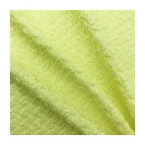 2023 New Design Ear Of Wheat Knitted 94%polyester 6%spandex Solid 3D Bubble Jacquard Fabric For Clothing